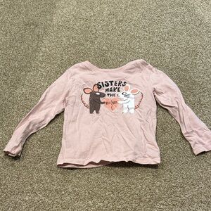 Old Navy Pink Long Sleeve Tee with Mouse Design